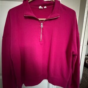 Pink Half-Zip Sweatshirt